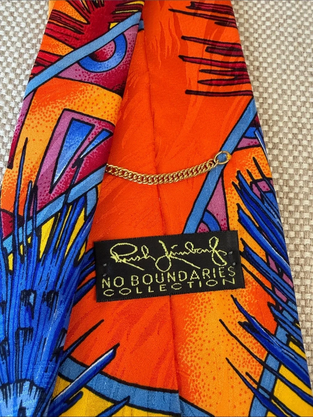 Rush Limbaugh - Peacock Vibrant Orange & Blue Silk Tie